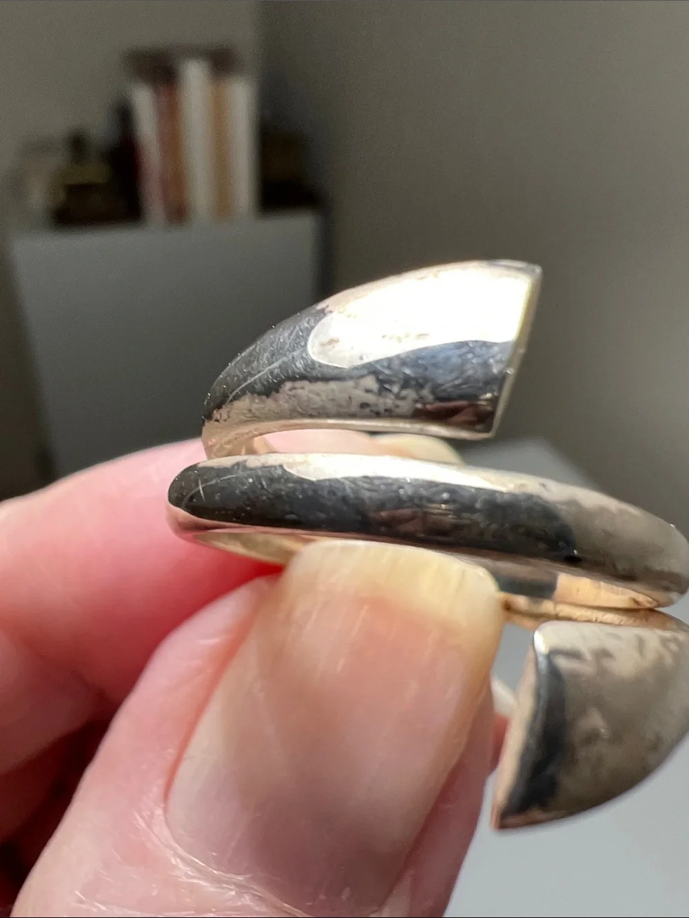 Modern Open-Ended Silver Wrap Ring - Polished 925 Sterling Silver- Heirloom